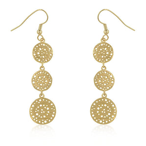 Golden Filigree Circle Earrings