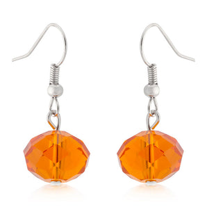 Orange Faceted Bead Earrings