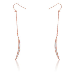 Luna 0.5ct CZ Rose Gold Delicate Moon Drop Earrings