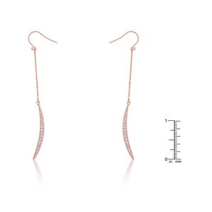 Luna 0.5ct CZ Rose Gold Delicate Moon Drop Earrings