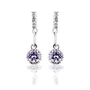 Lavender Cubic Zirconia Dangle Earrings