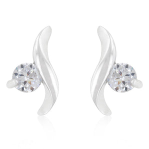 Twisting Solitaire Cubic Zirconia Earrings