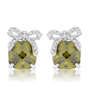 Olivine Drop Earrings with Bow