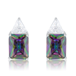 Classic Mystic Cubic Zirconia Rhodium Stud Earrings