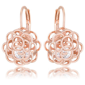 Maya 1.5ct CZ Rose Gold Rose Drop Earrings