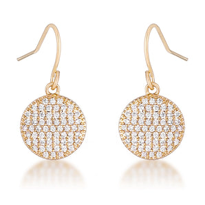 .6 Ct Elegant CZ Gold Plated Disk Earrings