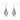 .45 Ct Tear Drop Rhodium Earrings with CZ