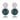 10Ct Rhodium Plated Blue Green Snowman CZ Earrings