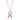 Rose Gold Plated Pink CZ Pave Ribbon Necklace