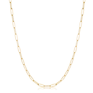 16 Gold Plated Linked Mid Size Paperclip Chain Necklace