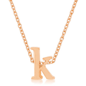 Rose Gold Finish Initial K Pendant