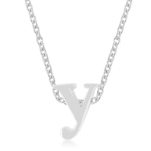 Rhodium Plated Finish Initial y