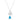 Claudia 2.3ct Aqua CZ Rhodium Butterfly Drop Necklace