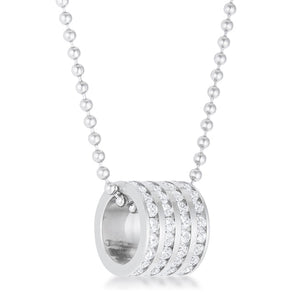 Dreya 1.1ct CZ Rhodium Stainless Steel Necklace