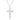 Micro Beaded Rhodium Plated Clear CZ Cross Pendant