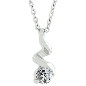 Rhodium Plated Finish Twist Pendant