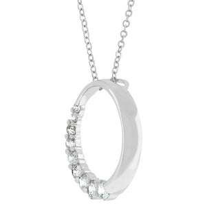 Graduated Cubic Zirconia Circle Pendant