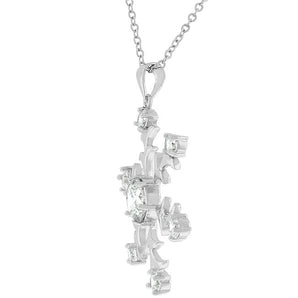 Rhodium Plated Snowflake Pendant