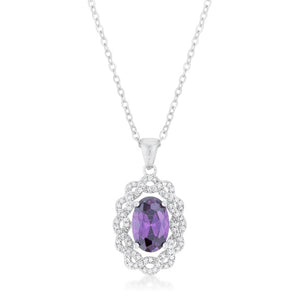 Amethyst Oval Drop Necklace