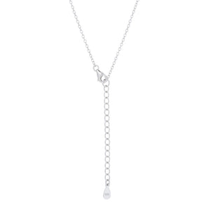 Classic Mystic Cubic Zirconia Rhodium Drop Necklace