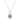 Christal 1.2ct Aqua CZ Rhodium Classic Necklace