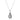 .37 Ct Tear Drop Rhodium Pendant Necklace with CZ