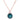 Simple Rose Gold Plated 9mm Blue Green CZ Pendant