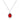 Rhodium Plated Ruby Red Petite Royal Oval Pendant