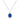 Rhodium Plated Sapphire Blue Petite Royal Oval Pendant