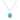 Rhodium Plated Aqua Blue Petite Royal Oval Pendant