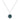 3Ct Rhodium Blue Green CZ Round Halo Satellite Pendant