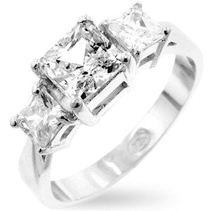 Princess Cut Triplet Anniversary Ring