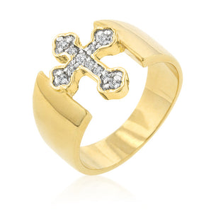 Two-tone Finish Cross Ring