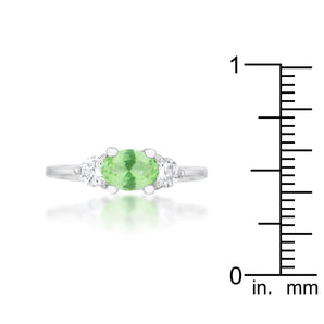 Miranna 1.2ct Peridot CZ Rhodium Classic Oval Ring