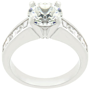 Classic Rhodium Plated Engagement Ring