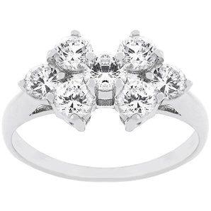 Round Cubic Zirconia Cluster Ring