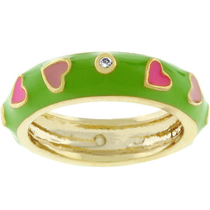 Tropical Enamel Hearts Ring