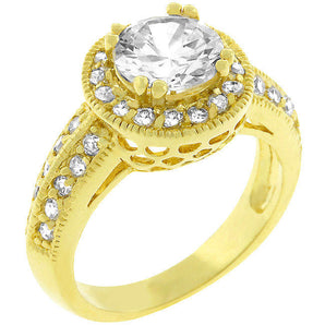 Pave Halo Vintage Crown Ring