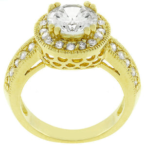 Pave Halo Vintage Crown Ring