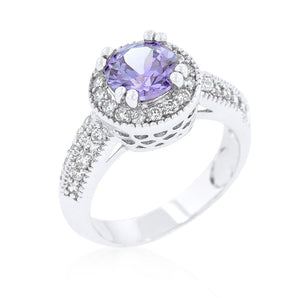 Lavender Halo Engagement Ring