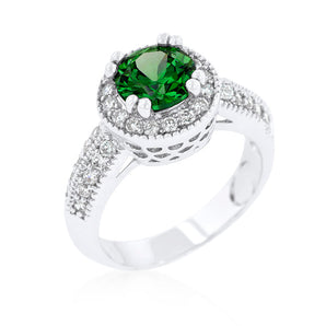 Emerald Halo Engagement Ring