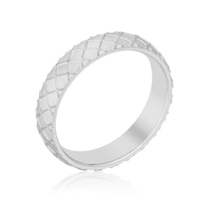 Textured Stainless Steel Band Ring