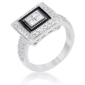 Shira 0.7ct CZ Rhodium Antique Ring