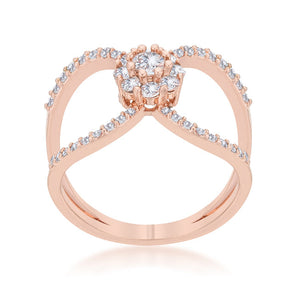 Joyce 0.4ct CZ Rose Gold Delicate Floral Wrap Ring