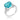 Charlene 6.2ct Aqua CZ Rhodium Classic Statement Ring