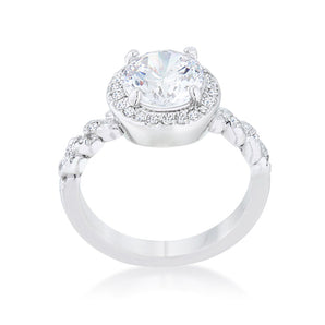 Jordana 2.2ct Clear CZ Rhodium Classic Ring