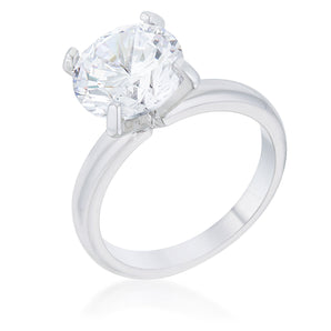 Hanna 4.4ct CZ Rhodium Classic Solitaire Ring