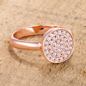 0.2ct CZ Rose Gold Pave Circle Ring