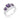 Rita 2.3ct Amethyst CZ Rhodium Classic Trio Ring