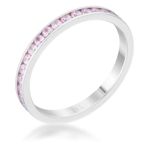 Teresa 0.5ct Pink CZ Stainless Steel Eternity Band